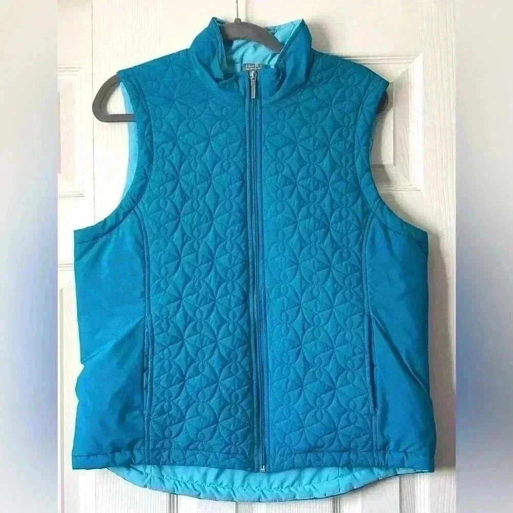 Hanes Active Style Teal Quilted vest Size Large